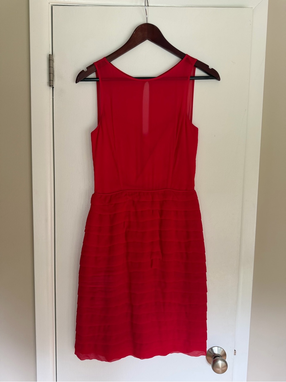 Reiss Sleeveless silk ruffle cocktail dress